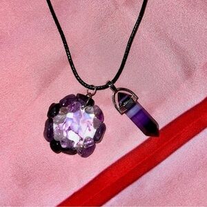 Amethyst Pegasus Charm Purple Crystal Pendant Necklace